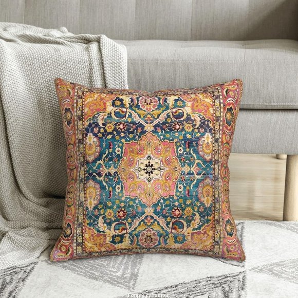 SET 2 Boho Paisley Mandala Cotton Throw Pillow Covers Bohemian Home Decor - Picture 4 of 6